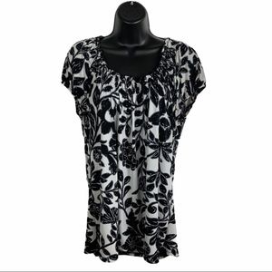 Carlos rose black & white top